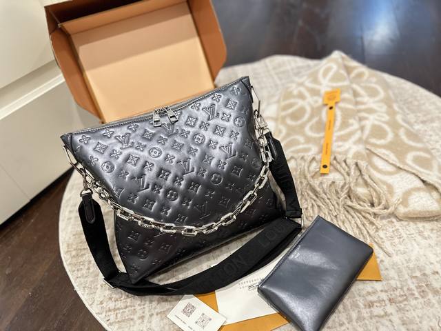 Foldable Gift Box Packaging Lv 25 New Original Enamel Coated Chain Embossed Gra