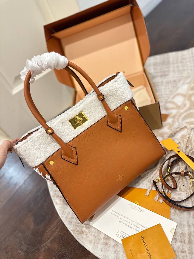 Large Chip Version Lv Louis Vuitton Onmy Side 25Ss New Teddy Bear Fur Style Abso