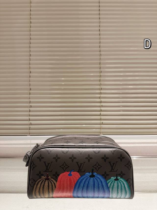 Grey Flower Makeup Bag with Pumpkin Print Series 28cm No Box DDD