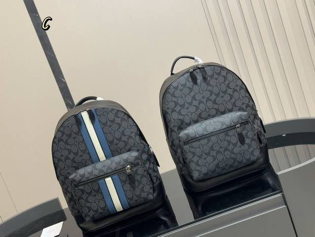 Size: 33.39cm Coach Men's Backpack Made of imported Taiwanese cowhide leather Hi
