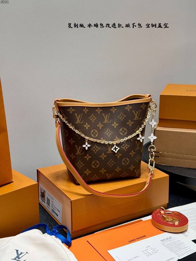 Gift Box Packaging Replica All-Steel Hardware! LV Bucket Bag Remodeled Classic M