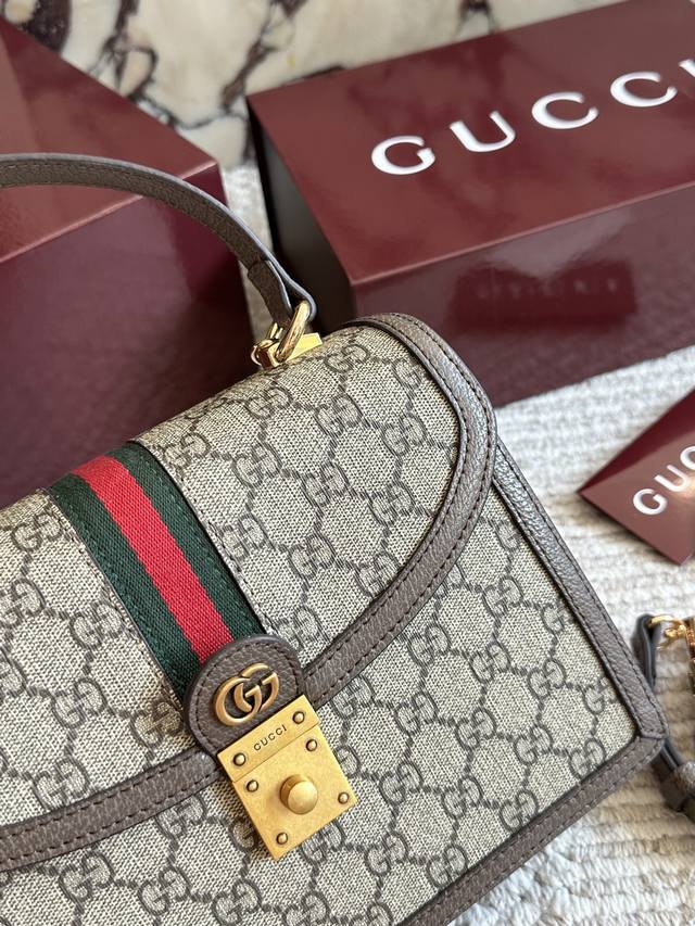 Replica with Box Gucci New Ophidia Handbag Gucci's classic red and green Boston