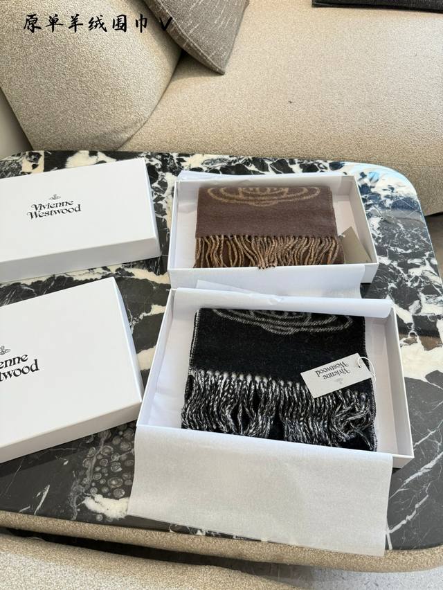 Vivienne Westwood Cashmere Scarf New Saturn Scarf Narrow Style DDD