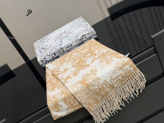 It's getting colder, need a cashmere shawl! Size: 200*40cm Dior New Cashmere Sc