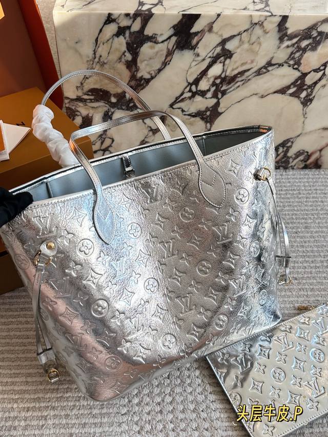 Top-grain cowhide LV Neverfull shopping bag N41605 LV's classic flagship bag, it