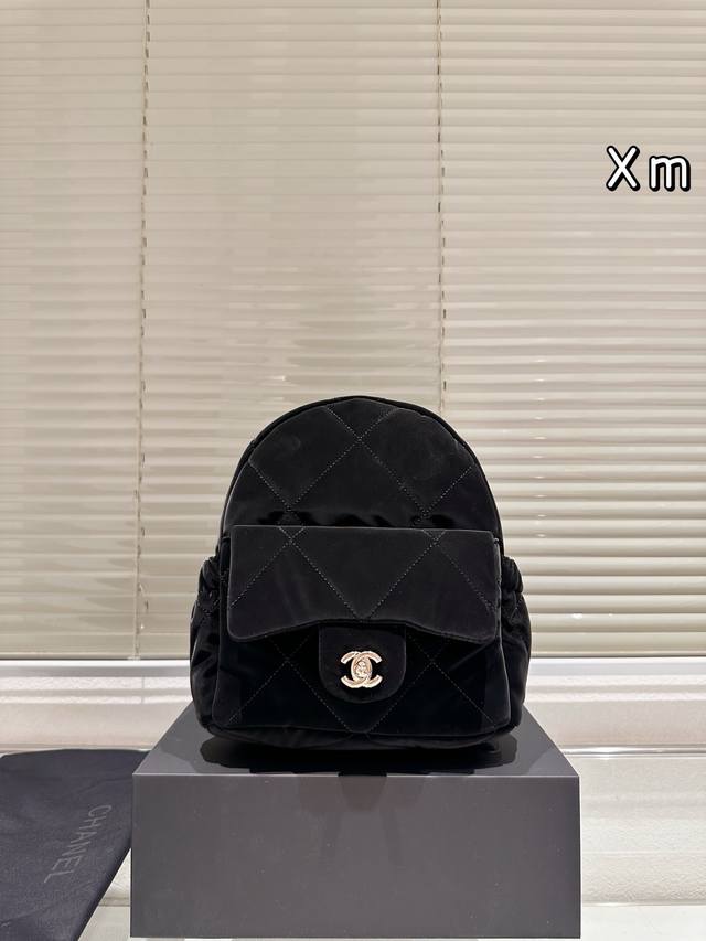 Comes with gift box Chanel backpack 25 Ski series velvet High-end quality with