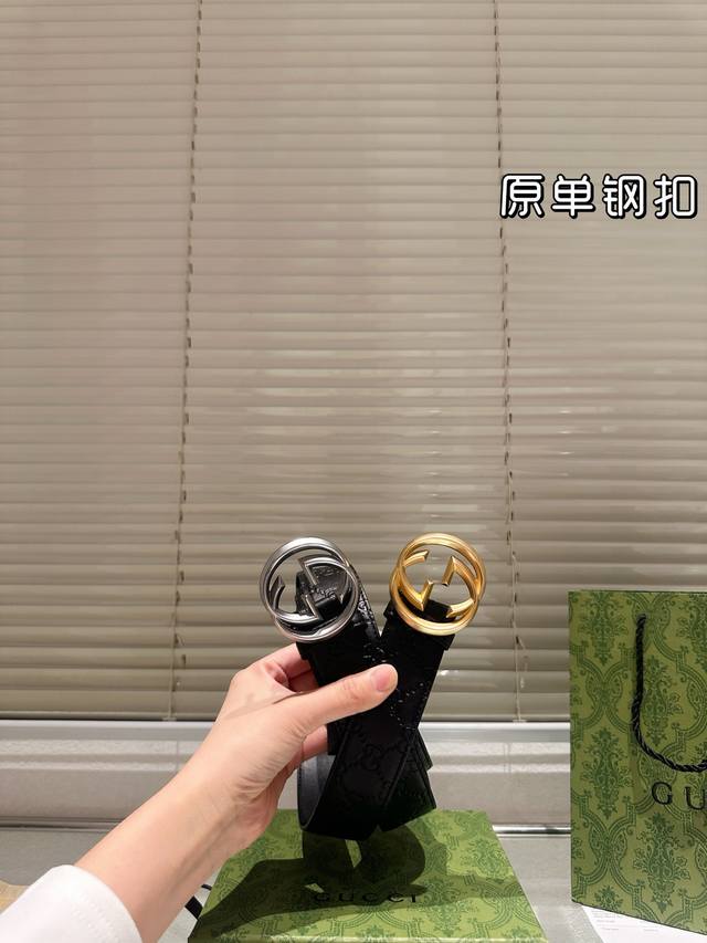 Steel Buckle High-Quality Version! Gucci Leather Belt - The hottest unisex belt