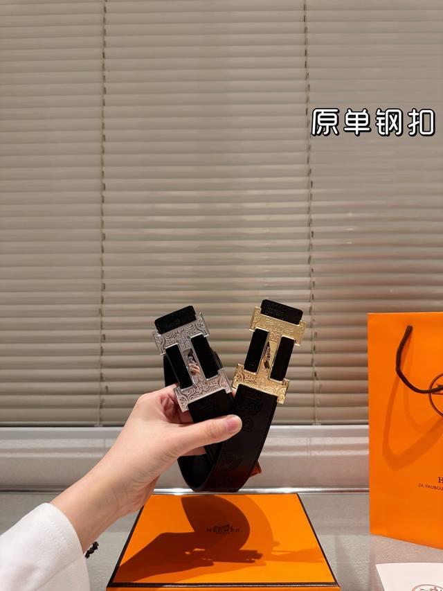 Steel Buckle High-quality version! Hermes leather belt - the most popular versi