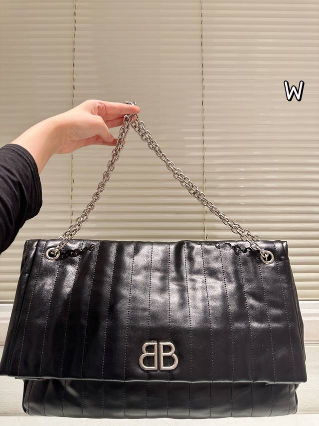 Blcg New Monaco Quilted Series Black and Silver Flap Bag Blcg#New Chain Bag, Mon