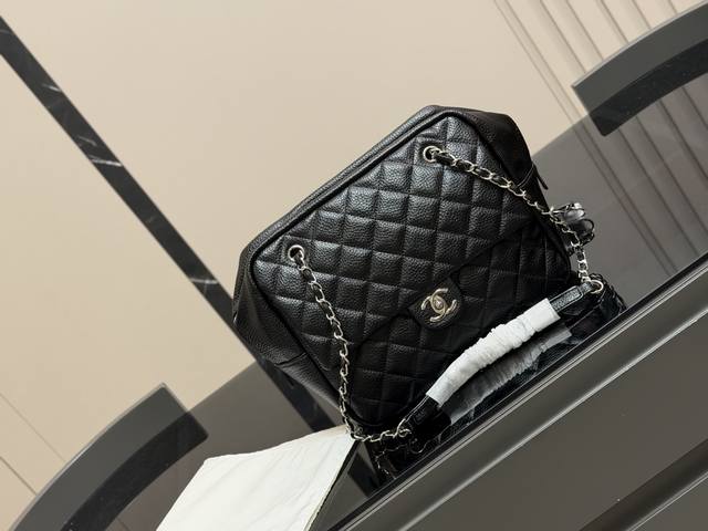 Chanel Lychee Grain Leather Bowling Ball Chanel's signature lychee grain, full a