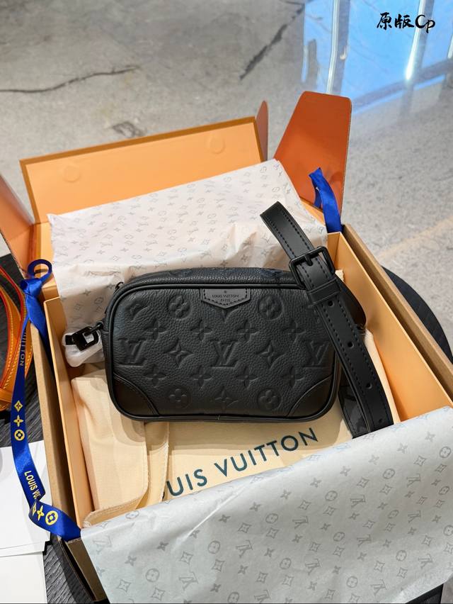 Leather LV Nano Alpha Men's Camera Bag. This LV Nano Alpha men's camera bag is