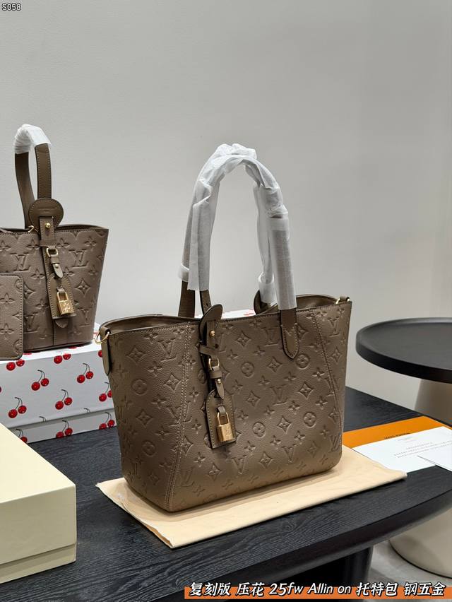 Folding Gift Box Replica All-Steel Hardware! Lv 25Fw New Allinone Tote Bag (Tra