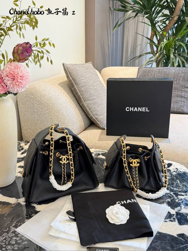 CaviarChanel 25C Hobo Shoulder BagChanel 25C Hobo shoulder bag, black calfskin w