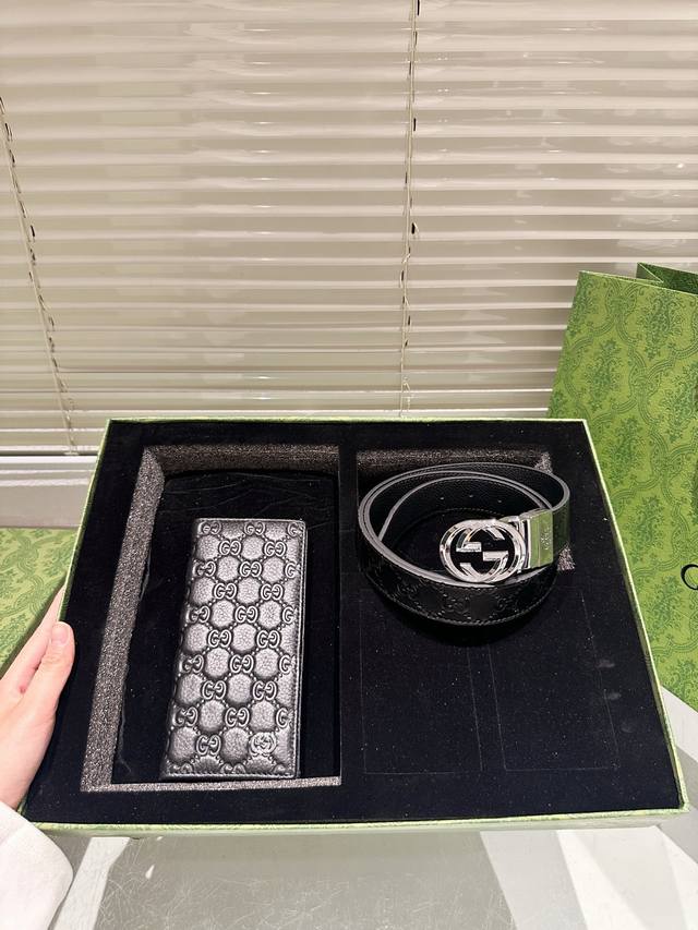 Original Wallet Belt with Gift Box High-Quality Version! Gucci Leather Belt - P