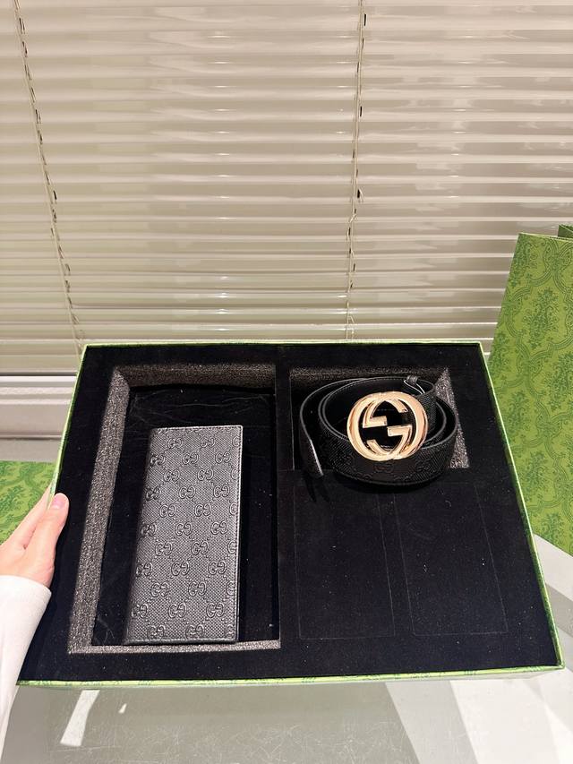 Original Wallet Belt with Gift Box High-Quality Version! Gucci Leather Belt - Po