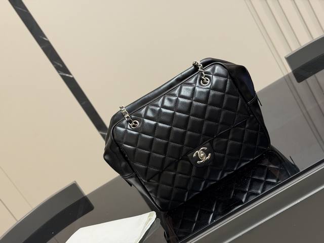 Chanel Lychee Grain Leather Bowling Ball Chanel's signature lychee grain, full a