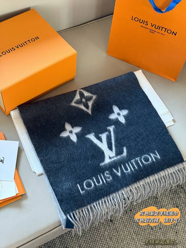 Original Cashmere Scarf with Box Size: 180*45Cm L's 100% Cashmere Scarf Gentle,