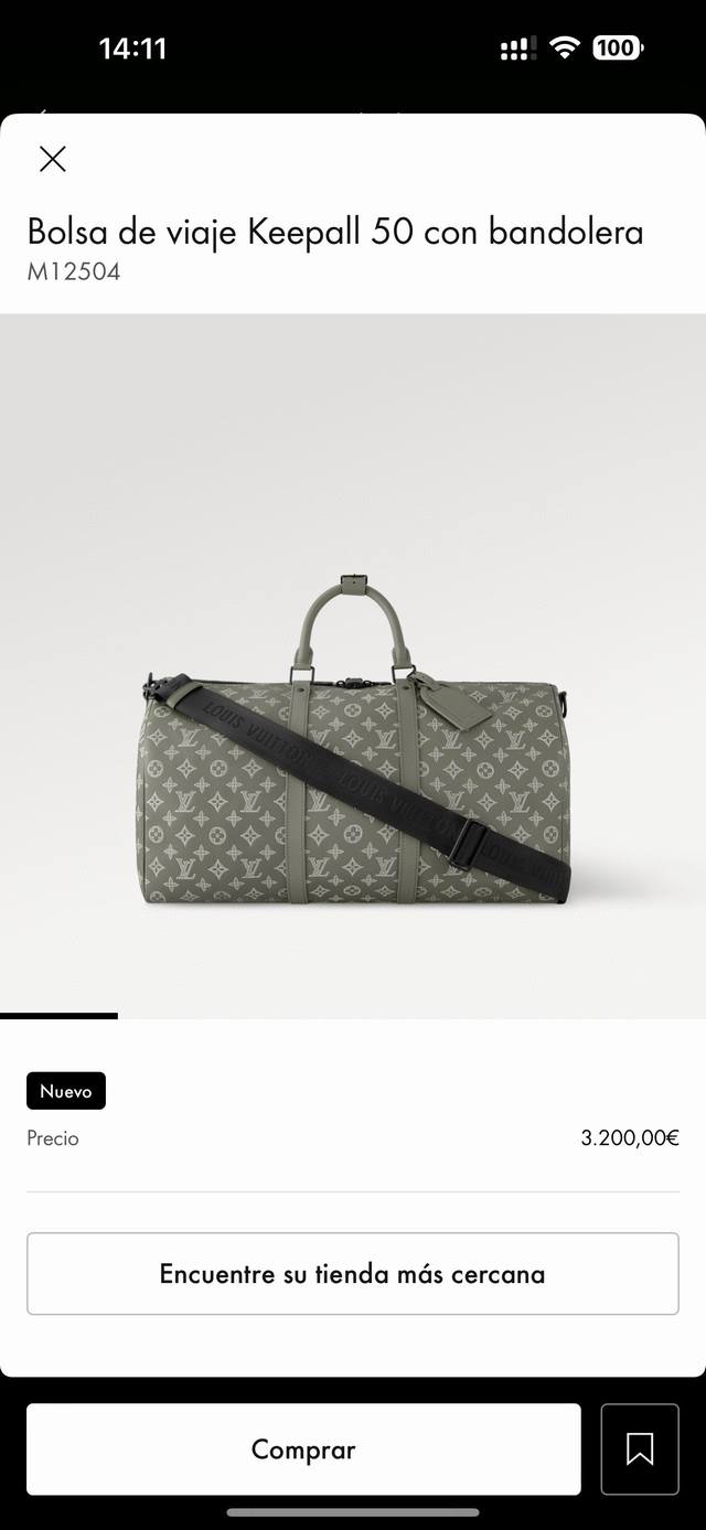 Top Original Dynamic Chip M12504 This Keepall 50 travel bag is made of calfskin