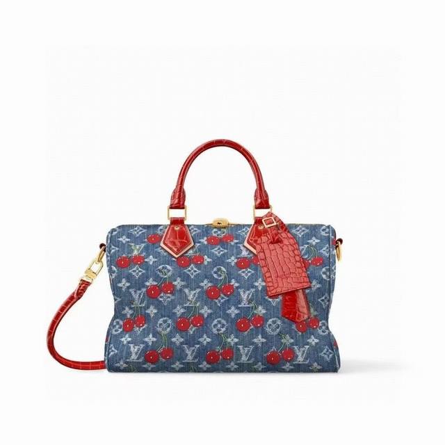 N87627 Cherry series with crocodile-embossed top-quality original single item. T