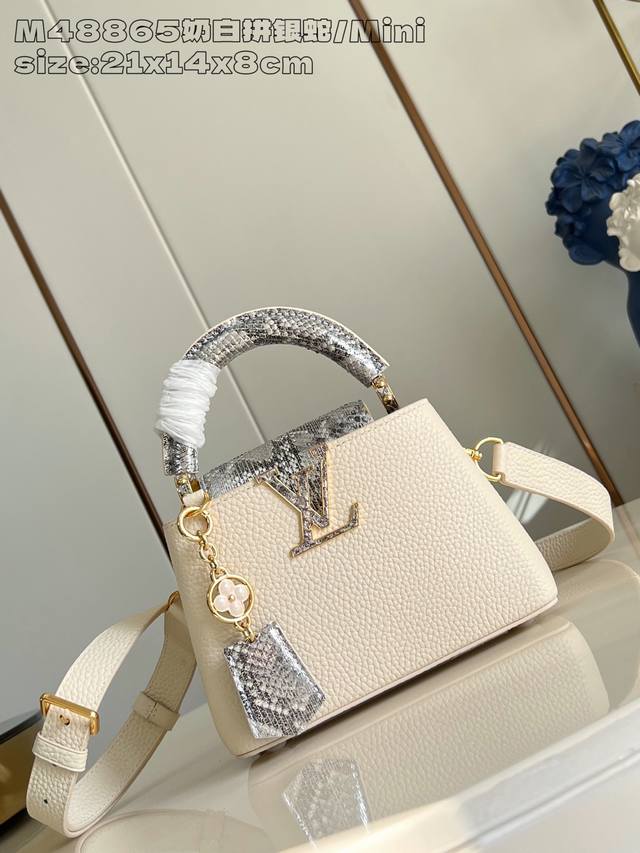 Factory Price p Top-Tier Original M48865 Milk White with Silver Snake Mini Bag T