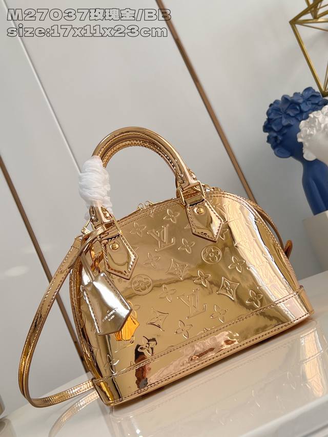 Factory Price p Top-tier original M27037 rose gold small Alma Bb handbag. This A