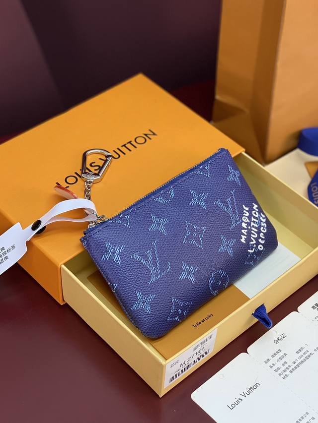 Factory Price p M27141 Silkscreen Blue! Small Key Coin Purse! This small key coi