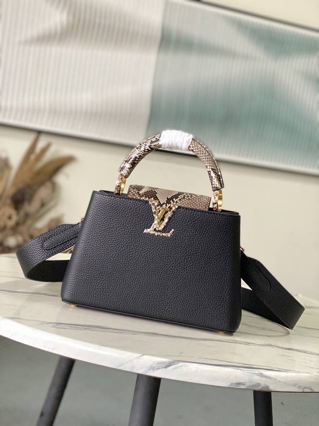 Factory Price p Premium Original Leather N48865 Black snakeskin small bag. The b