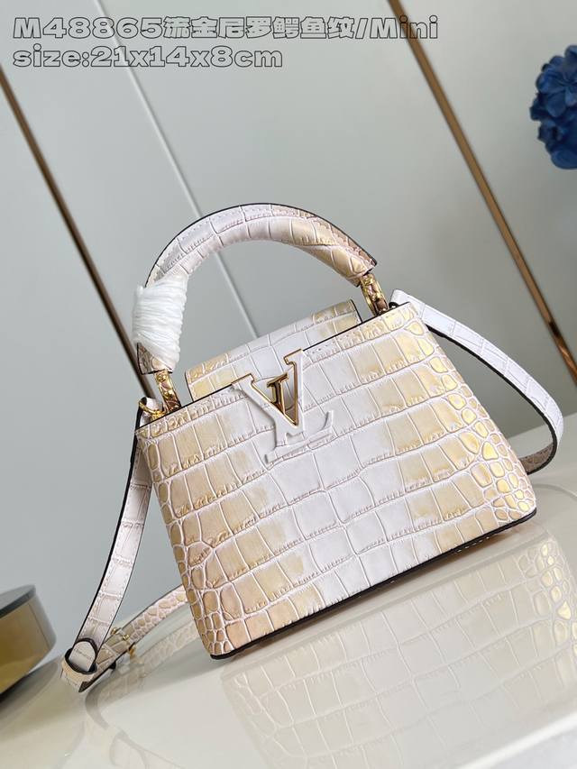 Factory Price p Top-tier original M48865 Gold-plated Nile Crocodile Mini Capucin