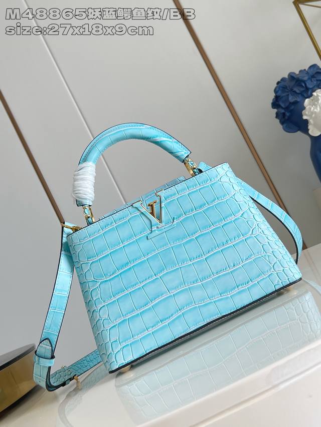 Factory Price p Top-tier original M48865 Enchanting Blue Crocodile Pattern Smal