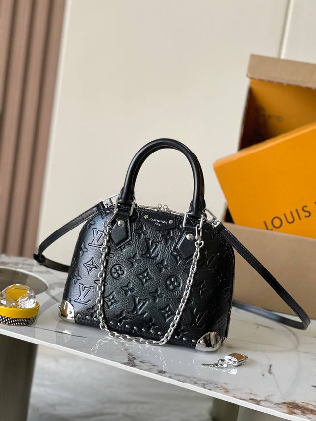 Premium Mb Original Leather Alma Bb Handbag, Shell Bag Model: M27812 Black 163C