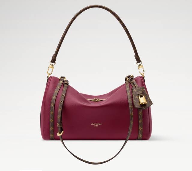 M27689 Burgundy Official Website Image Full Leather Speedy Pillow Bag Express Me