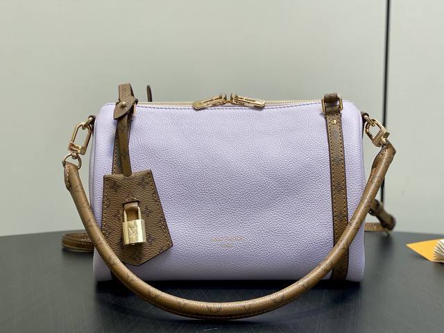Original Quality M27275 Light Purple Full Leather Speedy Pillow Bag Express Smal