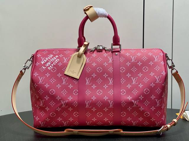 Original Quality M26868 Rose Red Silkscreen 45 Travel Bag Keepall Bandouli