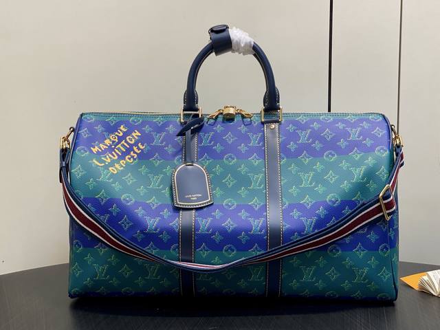 Original Quality M25900 Blue Gradient 50cm Keepall Bandouli