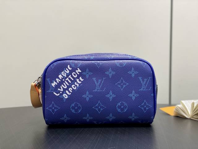 Original Quality M26872 Blue Silkscreened Toiletry Bag Dopp Kit Mini Toiletry Ba