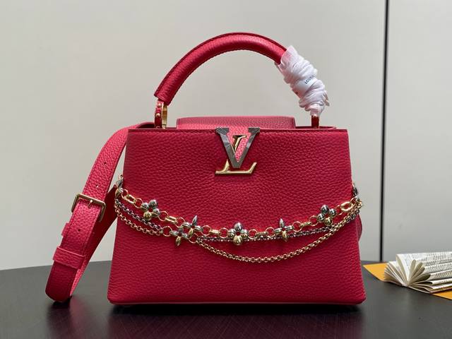 Original Quality M27035 Plum Red Full Leather Capucines Bag (Na Ying Style) Chai