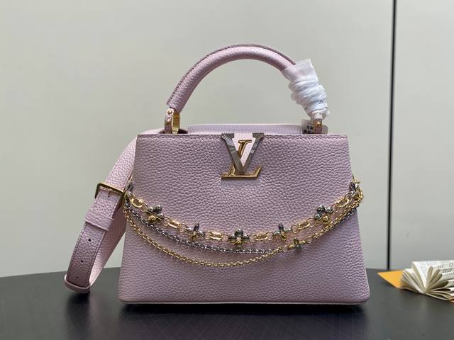 Original Quality M27039 Pink Full Leather Capucines Bag (Na Ying Style) Chain Ba