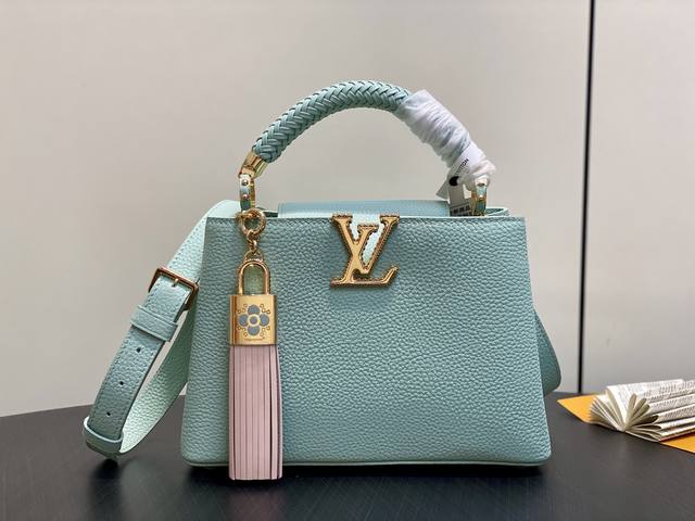 Original Quality M15157 Avocado Green Full Leather Capucines BB Handbag (Na Ying