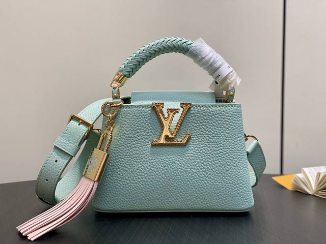 Original Quality M15157 Avocado Green Full Leather Capucines Mini Handbag (Na Yi