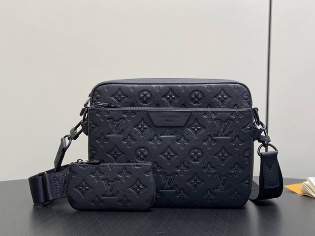 Original Quality M26713 Black Full Leather Men's Three-Piece Trio Messenger Bag