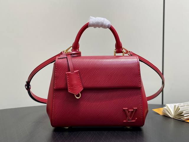 Original Quality M15229 Burgundy Water Ripple Texture Handbag Sac Cluny Mini Han