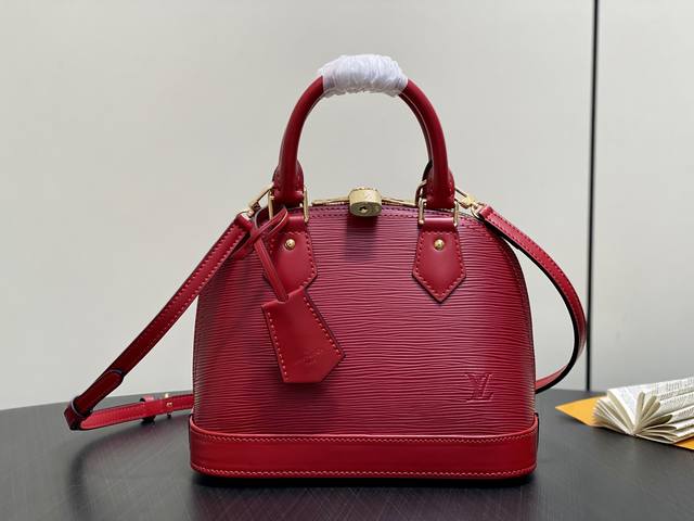 Original Quality M25562 Burgundy Water Ripple Shell Bag Alma Bb. Inspired by the