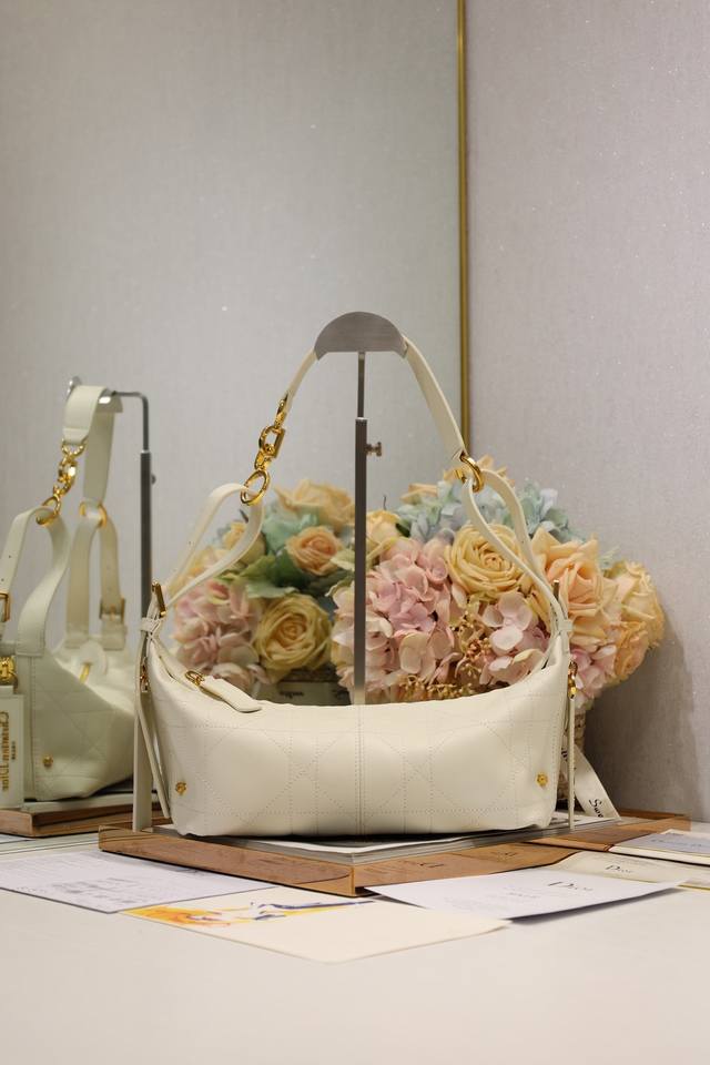 Small D-Journey Handbag, White Plain Weave. This D-Journey handbag is a new addi