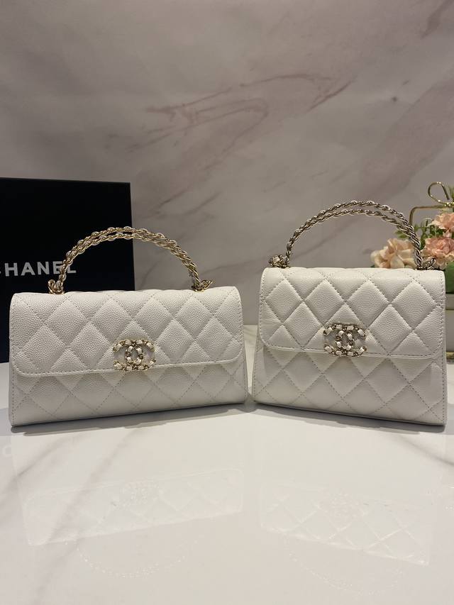 Chan*L 23p This season's hottest Kelly leather handle bag Cross chain handbag or