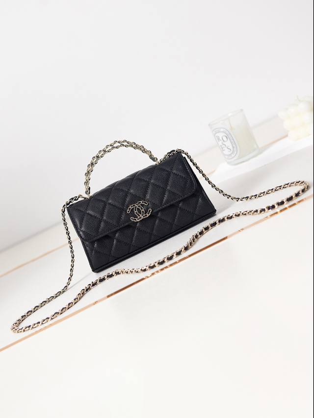 Chane123p Chanel Dark Horse Kelly long handle bag Material: Lychee cowhide A sup