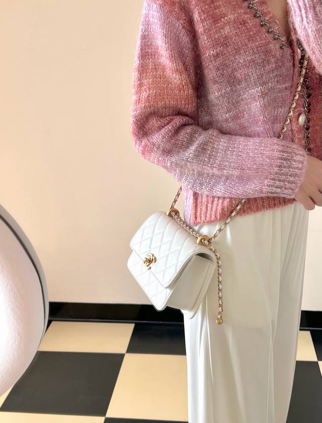 New Double Gold Bead White . The double beads have a unique charm~ The is also