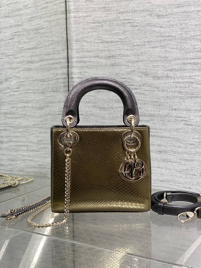 In Stock Lady Dior Three-Compartment Rare Snakeskin Bag Makes a Stunning Debut.