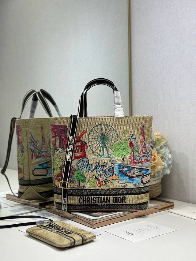 Authentic, High-Quality Dior City Postcard Resort Style Handbag, Paris Limited