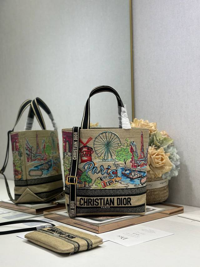 Authentic, High-Quality Version Dior City Postcard Resort Style Small Handbag, P