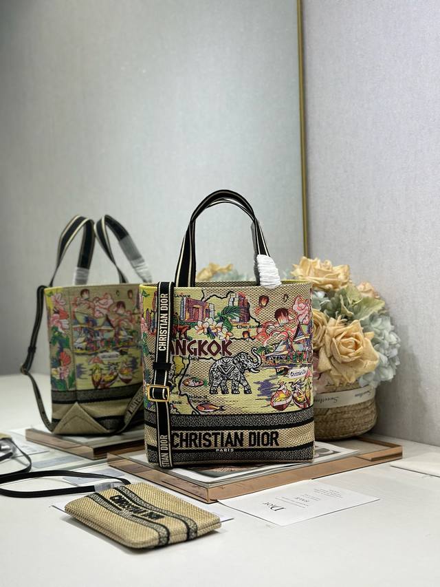 Authentic, High-Quality Dior City Postcard Resort Style Handbag, Bangkok Limite
